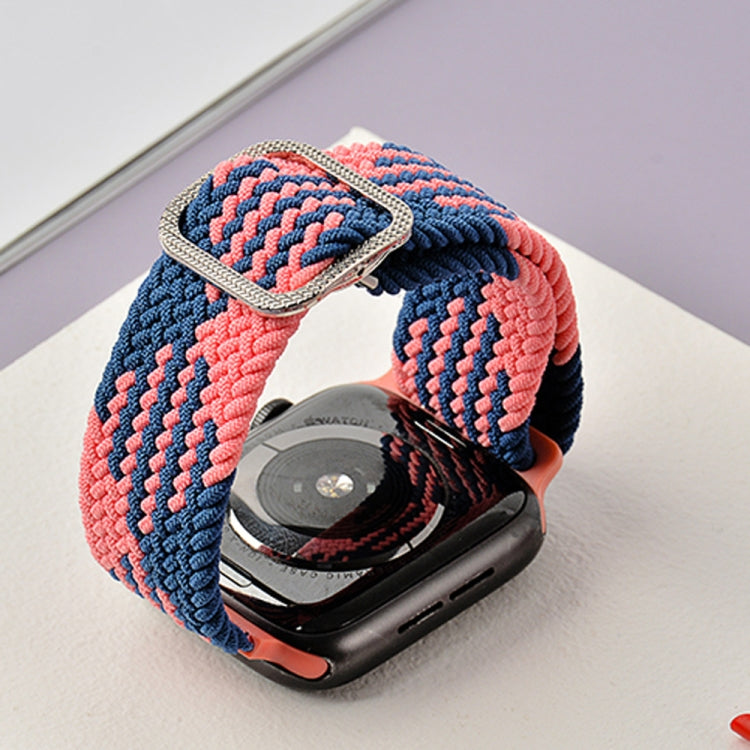 Buckle Braided Elastic Strap Watch Band For Apple Watch Series 9&8&7 41mm / SE 3&SE 2&6&SE&5&4 40mm / 3&2&1 38mm(Rainbow Color), For Apple Watch Series 8&7 41mm / SE 2&6&SE&5&4 40mm / 3&2&1 38mm                                                          ...