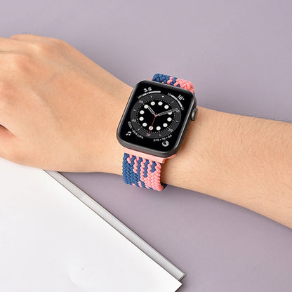 Buckle Braided Elastic Strap Watch Band For Apple Watch Series 9&8&7 41mm / SE 3&SE 2&6&SE&5&4 40mm / 3&2&1 38mm(Rainbow Color), For Apple Watch Series 8&7 41mm / SE 2&6&SE&5&4 40mm / 3&2&1 38mm                                                          ...
