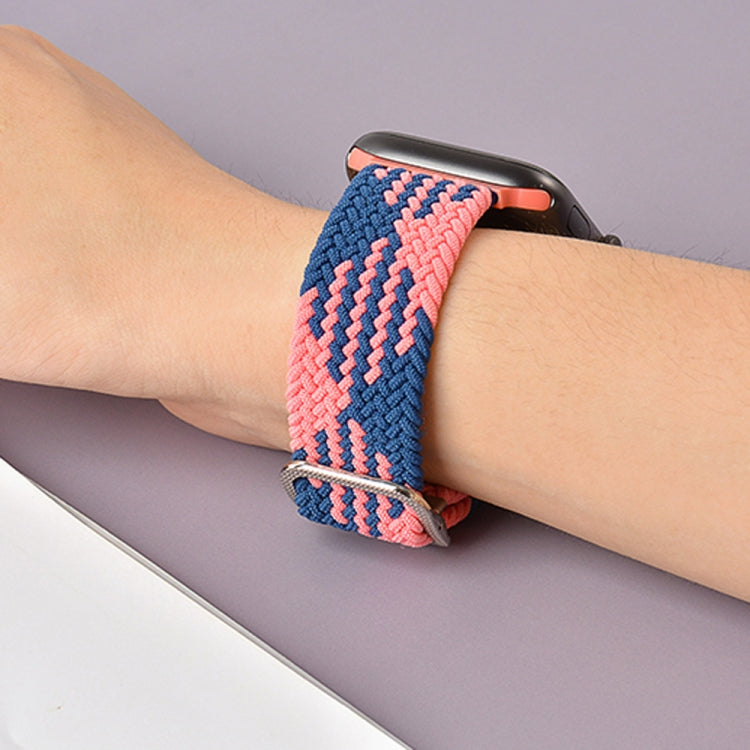 Buckle Braided Elastic Strap Watch Band For Apple Watch Series 9&8&7 41mm / SE 3&SE 2&6&SE&5&4 40mm / 3&2&1 38mm(Rainbow Color), For Apple Watch Series 8&7 41mm / SE 2&6&SE&5&4 40mm / 3&2&1 38mm                                                          ...