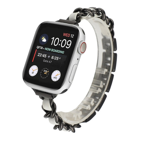 Small Waist Seven Beads Stainless Steel Strap Watchband For Apple Watch Series 6 & SE &, For Apple Watch Ultra 49mm / Series 8&7 45mm / SE 2&6&SE&5&4 44mm / 3&2&1 42mm, For Apple Watch Series 8&7 41mm / SE 2&6&SE&5&4 40mm / 3&2&1 38mm