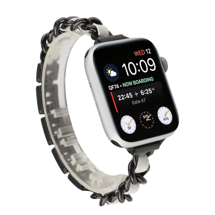Small Waist Seven Beads Stainless Steel Strap Watchband For Apple Watch Series 6 & SE &, For Apple Watch Ultra 49mm / Series 8&7 45mm / SE 2&6&SE&5&4 44mm / 3&2&1 42mm, For Apple Watch Series 8&7 41mm / SE 2&6&SE&5&4 40mm / 3&2&1 38mm������������������...