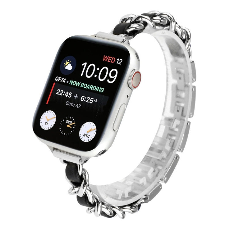 Small Waist Seven Beads Stainless Steel Strap Watchband For Apple Watch Series 6 & SE &, For Apple Watch Ultra 49mm / Series 8&7 45mm / SE 2&6&SE&5&4 44mm / 3&2&1 42mm, For Apple Watch Series 8&7 41mm / SE 2&6&SE&5&4 40mm / 3&2&1 38mm                  ...