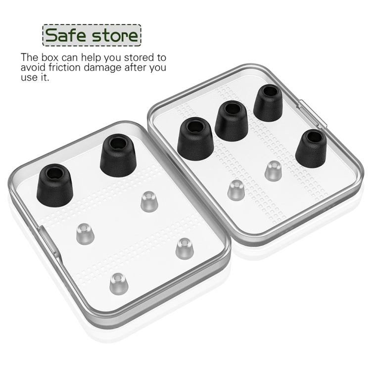 6 Pairs New Bee NB-M1 Slow Rebound Memory Foam Ear Caps with Storage Box, Suitable for 5mm-7mm Earphone Plugs, Memory Foam Black