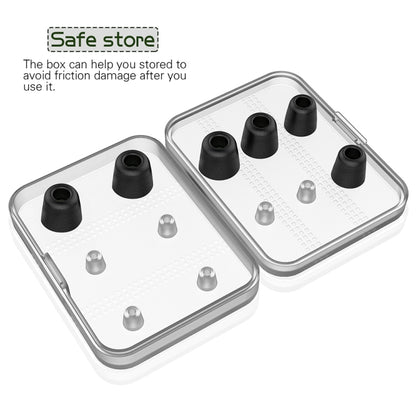 6 Pairs New Bee NB-M1 Slow Rebound Memory Foam Ear Caps with Storage Box, Suitable for 5mm-7mm Earphone Plugs, Memory Foam Black