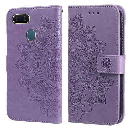 7-petal Flowers Embossing Pattern Horizontal Flip PU Leather Case with Holder & Card Slots & Wallet & Photo Frame, For OPPO A7 / A5s, For OPPO A9 2020 / A5 2020, For OPPO A15 / A15s, For OPPO A52 / A72 4G / A92, For OPPO A53 / A33 / A32, For OPPO A54 4...