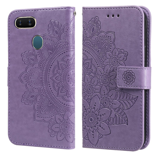 7-petal Flowers Embossing Pattern Horizontal Flip PU Leather Case with Holder & Card Slots & Wallet & Photo Frame, For OPPO A7 / A5s, For OPPO A9 2020 / A5 2020, For OPPO A15 / A15s, For OPPO A52 / A72 4G / A92, For OPPO A53 / A33 / A32, For OPPO A54 4...
