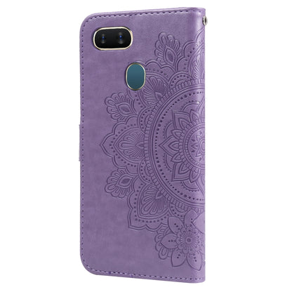 7-petal Flowers Embossing Pattern Horizontal Flip PU Leather Case with Holder & Card Slots & Wallet & Photo Frame, For OPPO A7 / A5s, For OPPO A9 2020 / A5 2020, For OPPO A15 / A15s, For OPPO A52 / A72 4G / A92, For OPPO A53 / A33 / A32, For OPPO A54 4...