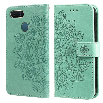 7-petal Flowers Embossing Pattern Horizontal Flip PU Leather Case with Holder & Card Slots & Wallet & Photo Frame, For OPPO A7 / A5s, For OPPO A9 2020 / A5 2020, For OPPO A15 / A15s, For OPPO A52 / A72 4G / A92, For OPPO A53 / A33 / A32, For OPPO A54 4...