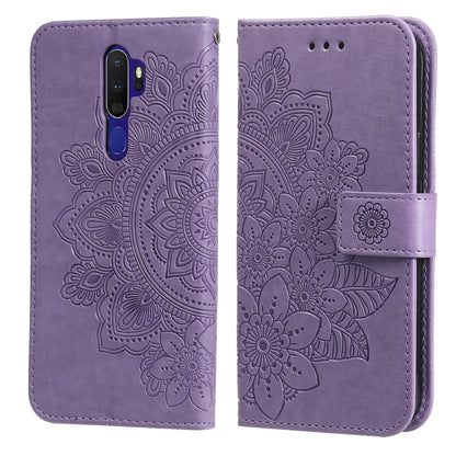7-petal Flowers Embossing Pattern Horizontal Flip PU Leather Case with Holder & Card Slots & Wallet & Photo Frame, For OPPO A7 / A5s, For OPPO A9 2020 / A5 2020, For OPPO A15 / A15s, For OPPO A52 / A72 4G / A92, For OPPO A53 / A33 / A32, For OPPO A54 4...