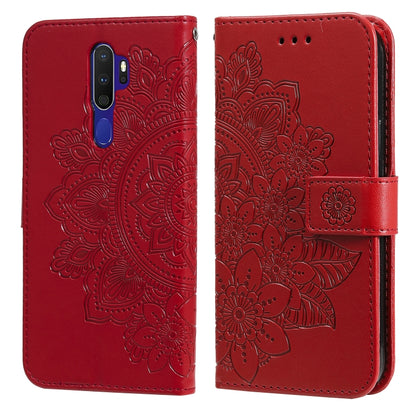 7-petal Flowers Embossing Pattern Horizontal Flip PU Leather Case with Holder & Card Slots & Wallet & Photo Frame, For OPPO A7 / A5s, For OPPO A9 2020 / A5 2020, For OPPO A15 / A15s, For OPPO A52 / A72 4G / A92, For OPPO A53 / A33 / A32, For OPPO A54 4...