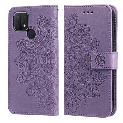 7-petal Flowers Embossing Pattern Horizontal Flip PU Leather Case with Holder & Card Slots & Wallet & Photo Frame, For OPPO A7 / A5s, For OPPO A9 2020 / A5 2020, For OPPO A15 / A15s, For OPPO A52 / A72 4G / A92, For OPPO A53 / A33 / A32, For OPPO A54 4...