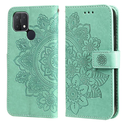 7-petal Flowers Embossing Pattern Horizontal Flip PU Leather Case with Holder & Card Slots & Wallet & Photo Frame, For OPPO A7 / A5s, For OPPO A9 2020 / A5 2020, For OPPO A15 / A15s, For OPPO A52 / A72 4G / A92, For OPPO A53 / A33 / A32, For OPPO A54 4...