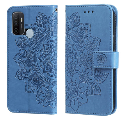 7-petal Flowers Embossing Pattern Horizontal Flip PU Leather Case with Holder & Card Slots & Wallet & Photo Frame, For OPPO A7 / A5s, For OPPO A9 2020 / A5 2020, For OPPO A15 / A15s, For OPPO A52 / A72 4G / A92, For OPPO A53 / A33 / A32, For OPPO A54 4...