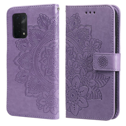 7-petal Flowers Embossing Pattern Horizontal Flip PU Leather Case with Holder & Card Slots & Wallet & Photo Frame, For OPPO A7 / A5s, For OPPO A9 2020 / A5 2020, For OPPO A15 / A15s, For OPPO A52 / A72 4G / A92, For OPPO A53 / A33 / A32, For OPPO A54 4...