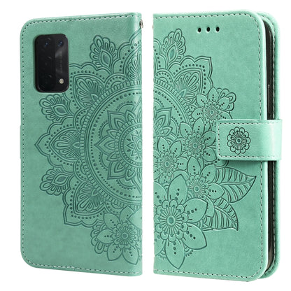 7-petal Flowers Embossing Pattern Horizontal Flip PU Leather Case with Holder & Card Slots & Wallet & Photo Frame, For OPPO A7 / A5s, For OPPO A9 2020 / A5 2020, For OPPO A15 / A15s, For OPPO A52 / A72 4G / A92, For OPPO A53 / A33 / A32, For OPPO A54 4...