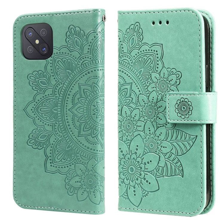 7-petal Flowers Embossing Pattern Horizontal Flip PU Leather Case with Holder & Card Slots & Wallet & Photo Frame, For OPPO A7 / A5s, For OPPO A9 2020 / A5 2020, For OPPO A15 / A15s, For OPPO A52 / A72 4G / A92, For OPPO A53 / A33 / A32, For OPPO A54 4...