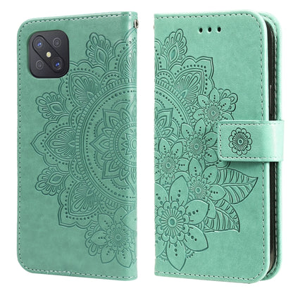 7-petal Flowers Embossing Pattern Horizontal Flip PU Leather Case with Holder & Card Slots & Wallet & Photo Frame, For OPPO A7 / A5s, For OPPO A9 2020 / A5 2020, For OPPO A15 / A15s, For OPPO A52 / A72 4G / A92, For OPPO A53 / A33 / A32, For OPPO A54 4...