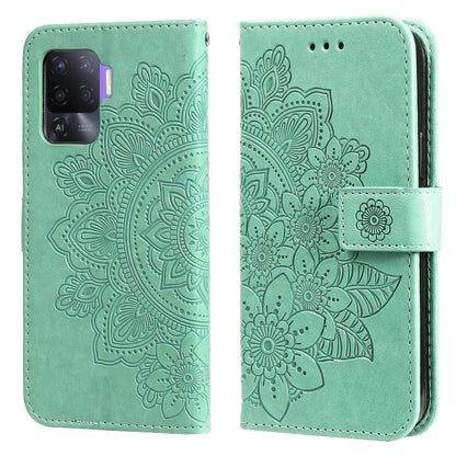 7-petal Flowers Embossing Pattern Horizontal Flip PU Leather Case with Holder & Card Slots & Wallet & Photo Frame, For OPPO A7 / A5s, For OPPO A9 2020 / A5 2020, For OPPO A15 / A15s, For OPPO A52 / A72 4G / A92, For OPPO A53 / A33 / A32, For OPPO A54 4...