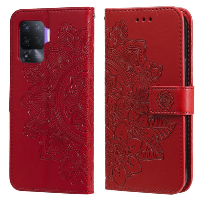 7-petal Flowers Embossing Pattern Horizontal Flip PU Leather Case with Holder & Card Slots & Wallet & Photo Frame, For OPPO A7 / A5s, For OPPO A9 2020 / A5 2020, For OPPO A15 / A15s, For OPPO A52 / A72 4G / A92, For OPPO A53 / A33 / A32, For OPPO A54 4...