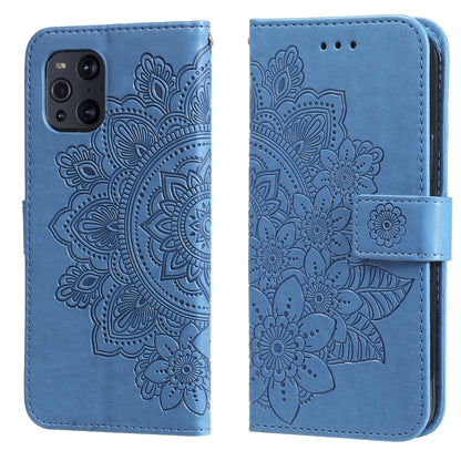 7-petal Flowers Embossing Pattern Horizontal Flip PU Leather Case with Holder & Card Slots & Wallet & Photo Frame, For OPPO A7 / A5s, For OPPO A9 2020 / A5 2020, For OPPO A15 / A15s, For OPPO A52 / A72 4G / A92, For OPPO A53 / A33 / A32, For OPPO A54 4...