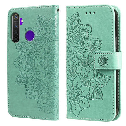 7-petal Flowers Embossing Pattern Horizontal Flip PU Leather Case with Holder & Card Slots & Wallet & Photo Frame, For OPPO A7 / A5s, For OPPO A9 2020 / A5 2020, For OPPO A15 / A15s, For OPPO A52 / A72 4G / A92, For OPPO A53 / A33 / A32, For OPPO A54 4...