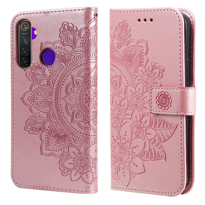 7-petal Flowers Embossing Pattern Horizontal Flip PU Leather Case with Holder & Card Slots & Wallet & Photo Frame, For OPPO A7 / A5s, For OPPO A9 2020 / A5 2020, For OPPO A15 / A15s, For OPPO A52 / A72 4G / A92, For OPPO A53 / A33 / A32, For OPPO A54 4...