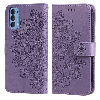 7-petal Flowers Embossing Pattern Horizontal Flip PU Leather Case with Holder & Card Slots & Wallet & Photo Frame, For OPPO A7 / A5s, For OPPO A9 2020 / A5 2020, For OPPO A15 / A15s, For OPPO A52 / A72 4G / A92, For OPPO A53 / A33 / A32, For OPPO A54 4...