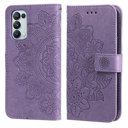 7-petal Flowers Embossing Pattern Horizontal Flip PU Leather Case with Holder & Card Slots & Wallet & Photo Frame, For OPPO A7 / A5s, For OPPO A9 2020 / A5 2020, For OPPO A15 / A15s, For OPPO A52 / A72 4G / A92, For OPPO A53 / A33 / A32, For OPPO A54 4...