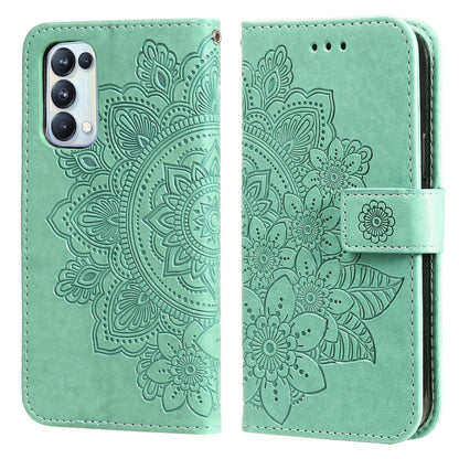 7-petal Flowers Embossing Pattern Horizontal Flip PU Leather Case with Holder & Card Slots & Wallet & Photo Frame, For OPPO A7 / A5s, For OPPO A9 2020 / A5 2020, For OPPO A15 / A15s, For OPPO A52 / A72 4G / A92, For OPPO A53 / A33 / A32, For OPPO A54 4...