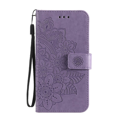 7-petal Flowers Embossing Pattern Horizontal Flip PU Leather Case with Holder & Card Slots & Wallet & Photo Frame, For OPPO Reno5 Pro+ / Find X3 Neo