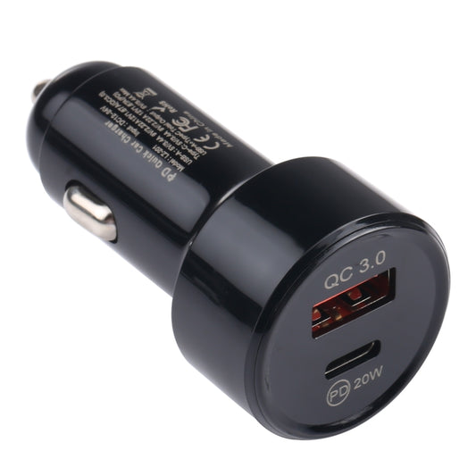 LZ-201 PD 20W USB-C / Type-C + QC 3.0 USB Mini Chargeur de Voiture Rapide