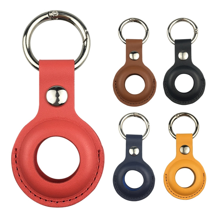 Shockproof Anti-scratch Leather Protective Case Cover Key Chain with Hang Loop For AirTag