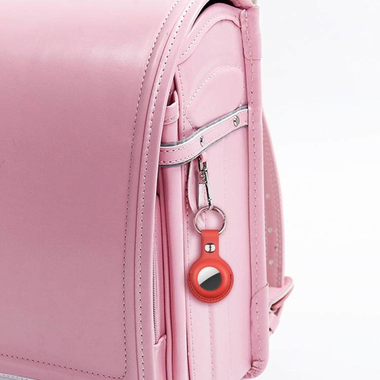 Shockproof Anti-scratch Leather Protective Case Cover Key Chain with Hang Loop For AirTag