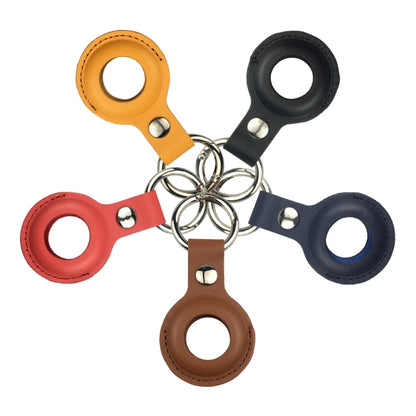 Shockproof Anti-scratch Leather Protective Case Cover Key Chain with Hang Loop For AirTag
