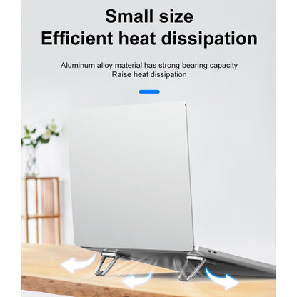 2 PCS R-JUST HZ07 Universal Stickable Shield Shape Aluminum Alloy Laptop Foldable Stand, HZ07 Gray