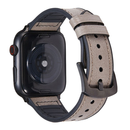 Crazy Horse Texture Leather Replacement Watchbands For Apple Watch Series, 7 45mm / 6 & SE & 5 & 4 44mm / 3 & 2 & 1 42mm, 7 41mm / 6 & SE & 5 & 4 40mm / 3 & 2 & 1 38mm