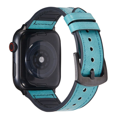 Crazy Horse Texture Leather Replacement Watchbands For Apple Watch Series, 7 45mm / 6 & SE & 5 & 4 44mm / 3 & 2 & 1 42mm, 7 41mm / 6 & SE & 5 & 4 40mm / 3 & 2 & 1 38mm
