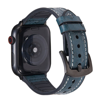 Ostrich Texture Leather Replacement Watchbands For Apple Watch Series, 7 45mm / 6 & SE & 5 & 4 44mm / 3 & 2 & 1 42mm, 7 41mm / 6 & SE & 5 & 4 40mm / 3 & 2 & 1 38mm
