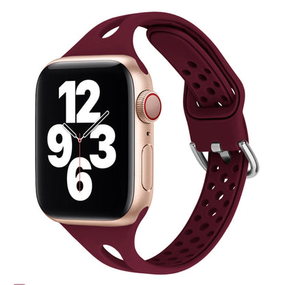 Silicone Replacement Watchbands For Apple Watch Series, 7 45mm / 6 & SE & 5 & 4 44mm / 3 & 2 & 1 42mm, 7 41mm / 6 & SE & 5 & 4 40mm / 3 & 2 & 1 38mm
