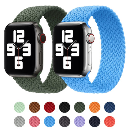 Metal Head Braided Nylon Solid Color Replacement Strap Watchband For Apple Watch Series 6 & SE & 5 & 4 44mm / 3 & 2 & 1 42mm, XS 135mm, S 145mm, M 155mm, L 165mm