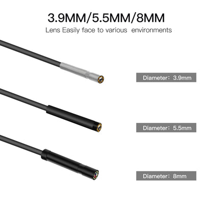 P60A 8mm 1080P 2.4 inch IPS Screen IP68 Waterproof HD Digital Endoscope, 8mm 2m Hard Cable, 8mm 5m Hard Cable, 8mm 10m Hard Cable
