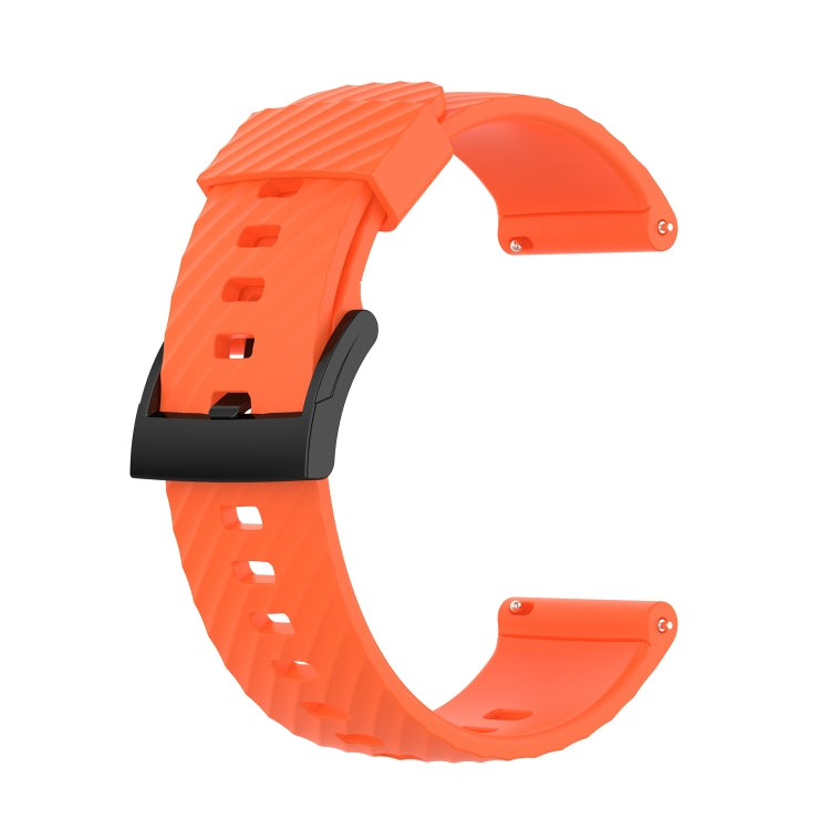 For Suunto 7 24mm Solid Color Silicone Replacement Strap Watchband