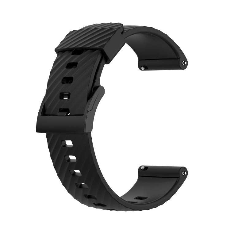 For Suunto 7 24mm Solid Color Silicone Replacement Strap Watchband