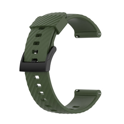 For Suunto 7 24mm Solid Color Silicone Replacement Strap Watchband