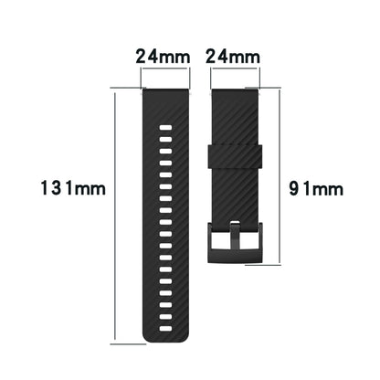 For Suunto 7 24mm Solid Color Silicone Replacement Strap Watchband