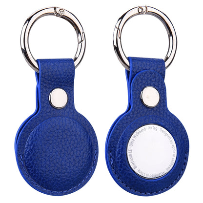 Litchi Texture Leather Protective Case with Key Ring for AirTag 2nd Gen / AirTag 1st Gen
