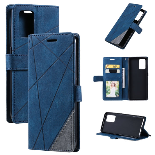 Skin Feel Splicing Horizontal Flip Leather Case with Holder & Card Slots & Wallet & Photo Frame, For OPPO A74 4G / F19, For OPPO A94 4G / F19 Pro, For OPPO Realme V13 5G, For OPPO Realme 8 4G, For OPPO Reno5 5G, For OPPO Reno5 Pro 5G                   ...