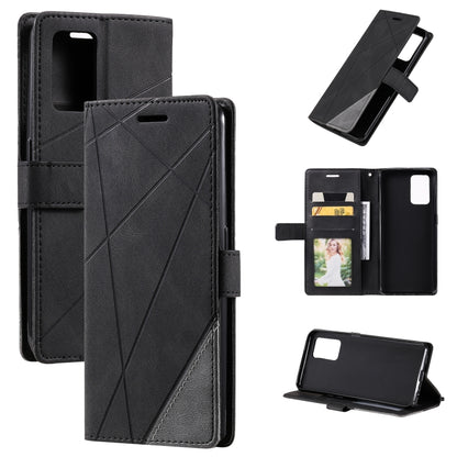Skin Feel Splicing Horizontal Flip Leather Case with Holder & Card Slots & Wallet & Photo Frame, For OPPO A74 4G / F19, For OPPO A94 4G / F19 Pro, For OPPO Realme V13 5G, For OPPO Realme 8 4G, For OPPO Reno5 5G, For OPPO Reno5 Pro 5G                   ...