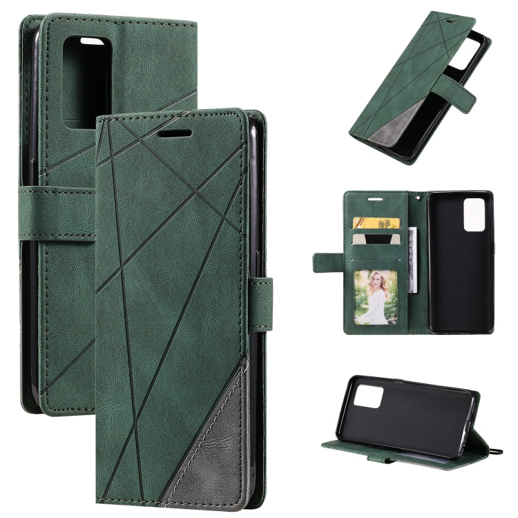 Skin Feel Splicing Horizontal Flip Leather Case with Holder & Card Slots & Wallet & Photo Frame, For OPPO A74 4G / F19, For OPPO A94 4G / F19 Pro, For OPPO Realme V13 5G, For OPPO Realme 8 4G, For OPPO Reno5 5G, For OPPO Reno5 Pro 5G                   ...