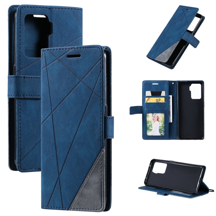 Skin Feel Splicing Horizontal Flip Leather Case with Holder & Card Slots & Wallet & Photo Frame, For OPPO A74 4G / F19, For OPPO A94 4G / F19 Pro, For OPPO Realme V13 5G, For OPPO Realme 8 4G, For OPPO Reno5 5G, For OPPO Reno5 Pro 5G                   ...